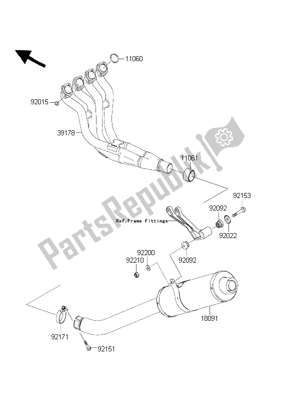 Todas las partes para Silenciador (s) de Kawasaki Ninja ZX 6R 600 2003