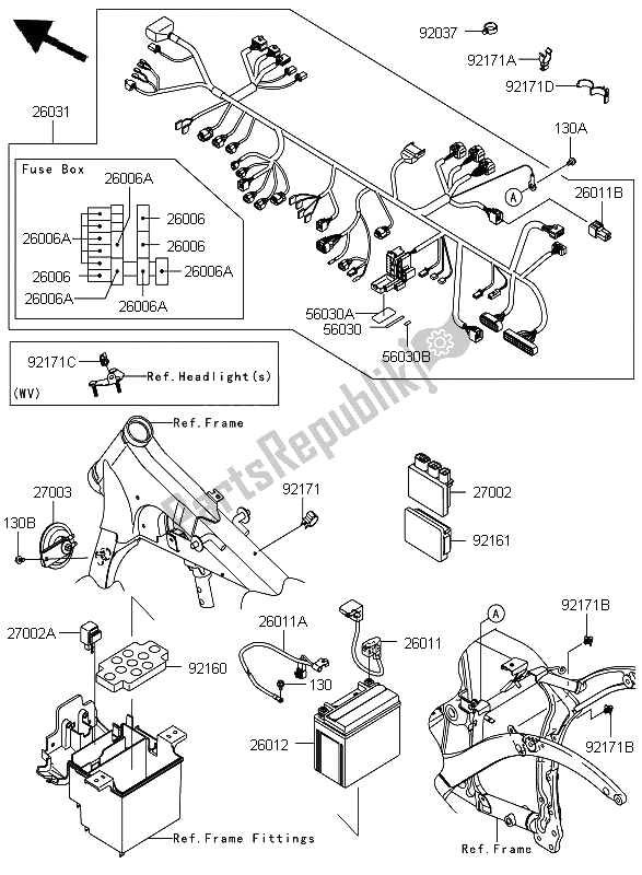 All parts for the Chassis Electrical Equipment of the Kawasaki VN 900 Custom 2012