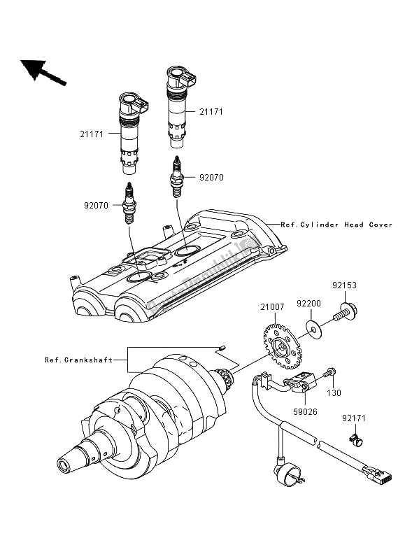 All parts for the Ignition System of the Kawasaki ER 6F ABS 650 2007