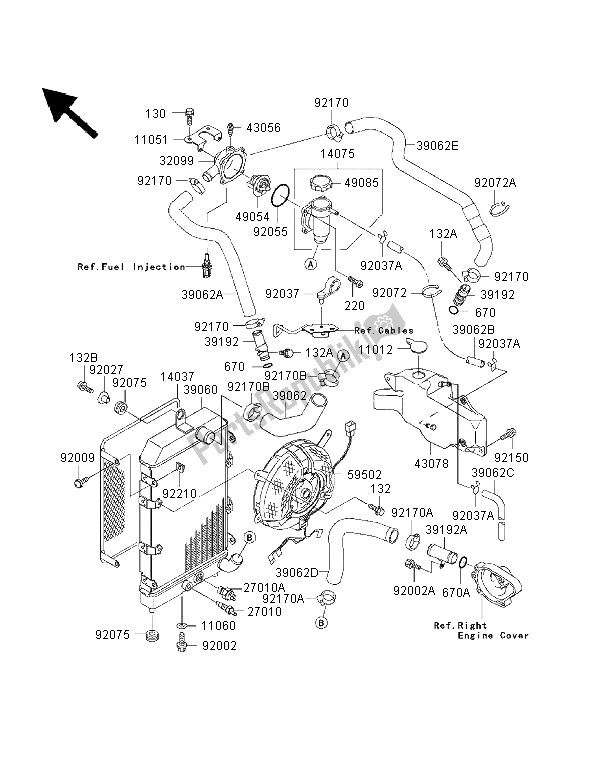 Toutes les pièces pour le Radiateur du Kawasaki VN 1500 Classic Tourer FI 2002