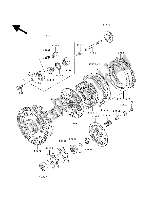 All parts for the Clutch of the Kawasaki ZXR 750 1993