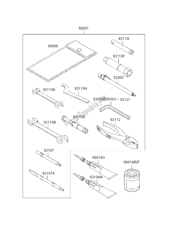 All parts for the Owners Tools of the Kawasaki ZRX 1100 1998