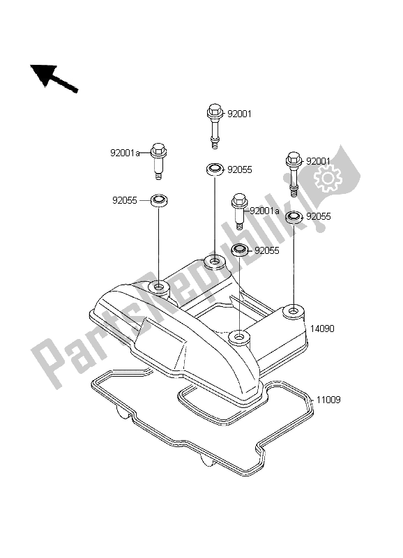 Tutte le parti per il Coperchio Della Testata del Kawasaki KLR 650 1995