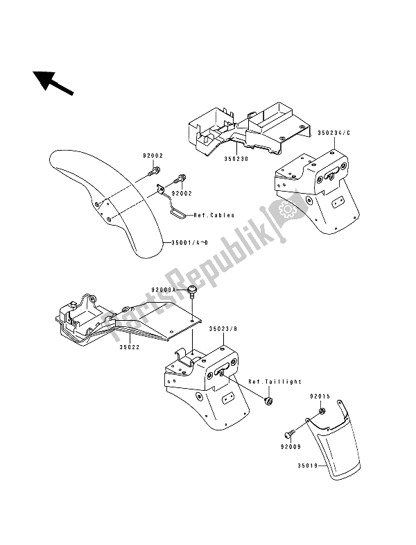 Tutte le parti per il Parabordi del Kawasaki Zephyr 550 1991