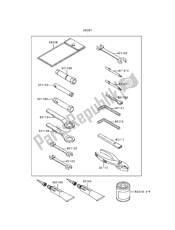 Toutes les pièces pour le Outils Propriétaires du Kawasaki ZZ R 600 1994