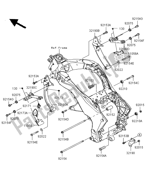 Toutes les pièces pour le Montage Moteur du Kawasaki Z 1000 SX 2011