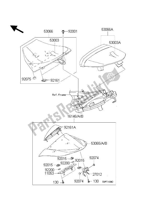 All parts for the Seat of the Kawasaki Ninja ZX 10 RR 1000 2004