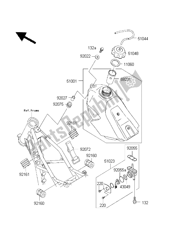 Toutes les pièces pour le Réservoir D'essence du Kawasaki KX 85 SW 2003