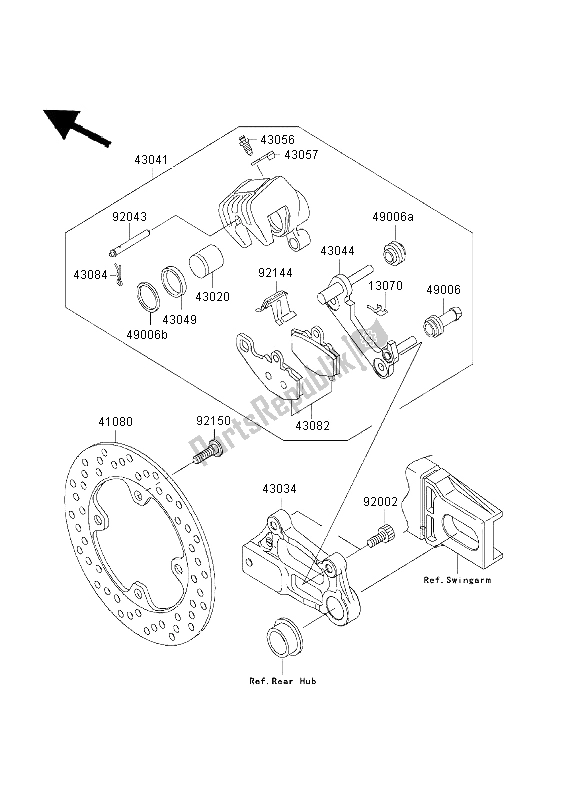 Todas las partes para Freno Trasero de Kawasaki Ninja ZX 9R 900 2003