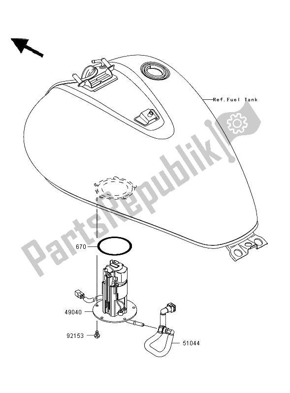 All parts for the Fuel Pump of the Kawasaki VN 900 Classic 2009