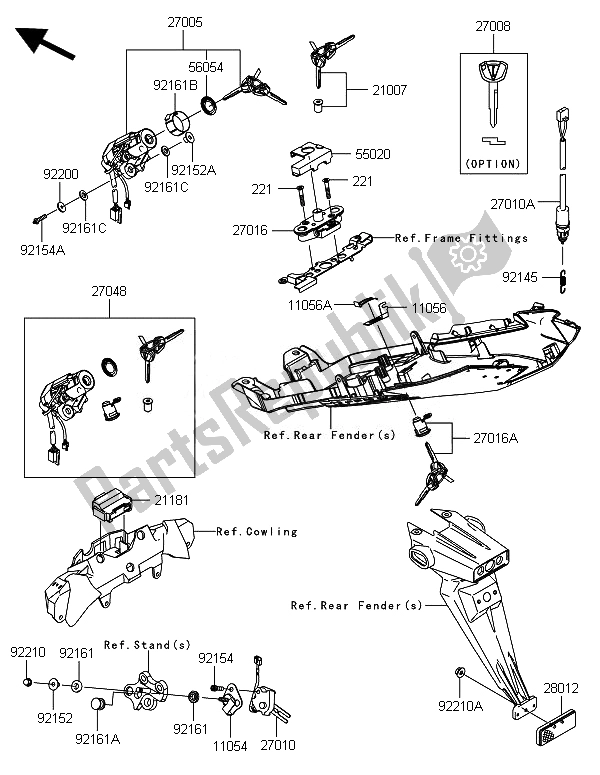 All parts for the Ignition Switch of the Kawasaki Ninja ZX 6R 600 2014