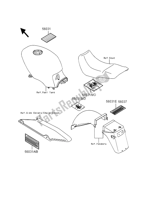 Todas las partes para Etiquetas de Kawasaki GPZ 500S 1995