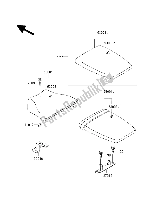 All parts for the Seat of the Kawasaki ZXR 400 1997