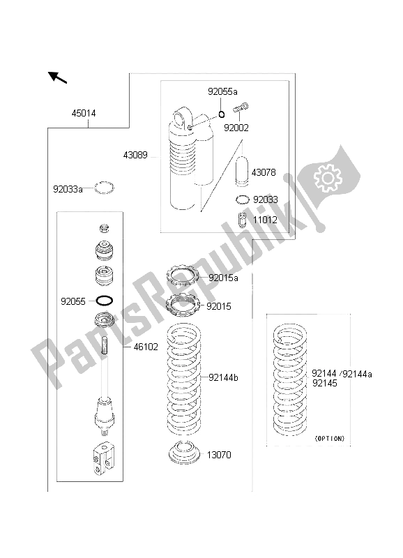 All parts for the Shock Absorber of the Kawasaki KX 85 LW 2002