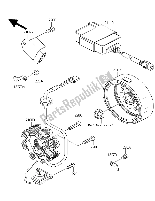 Alle onderdelen voor de Generator van de Kawasaki KLX 110 2009