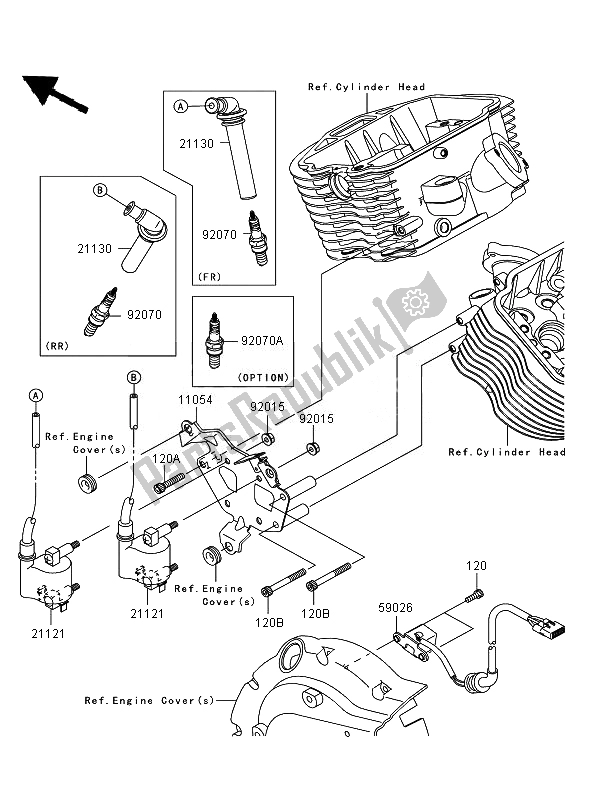All parts for the Ignition System of the Kawasaki VN 900 Classic 2010