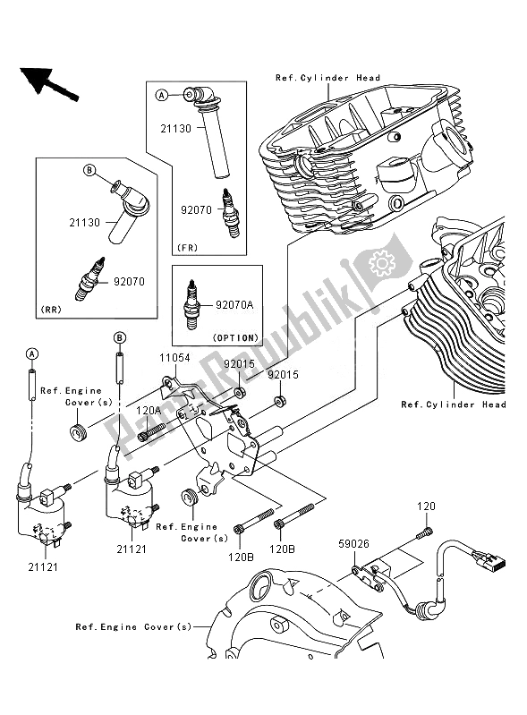 All parts for the Ignition System of the Kawasaki VN 900 Classic 2010