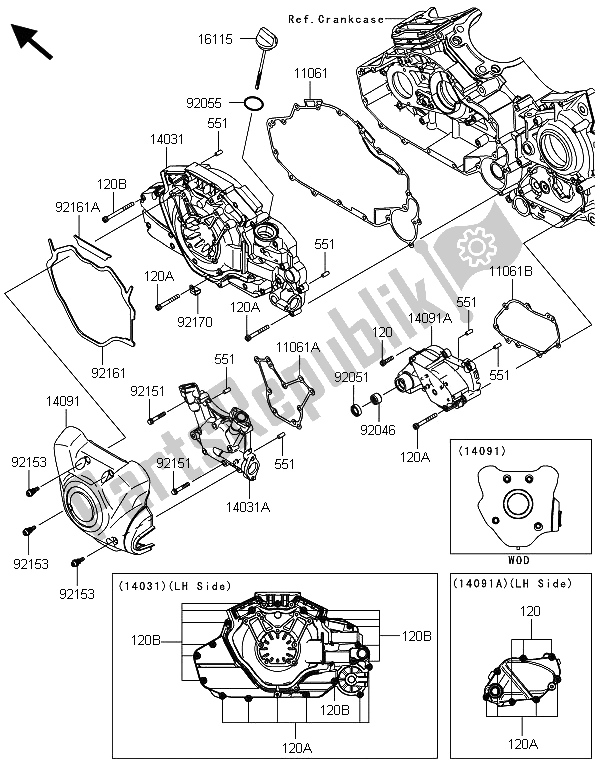 Tutte le parti per il Coperchio / I Motore Sinistro del Kawasaki VN 1700 Voyager ABS 2013