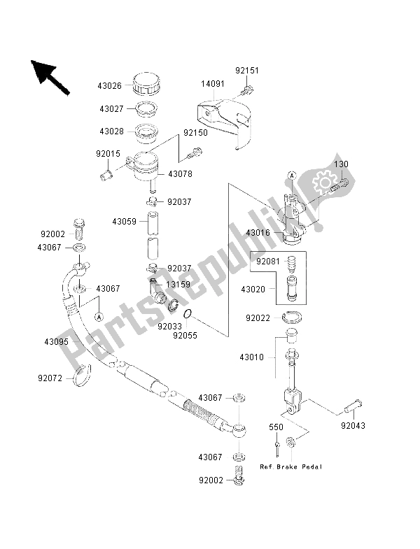 Todas las partes para Cilindro Maestro Trasero de Kawasaki VN 1500 Drifter 2002