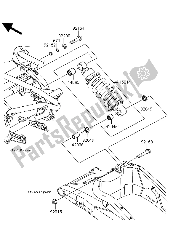 Toutes les pièces pour le Suspension Et Amortisseur du Kawasaki Versys ABS 650 2011