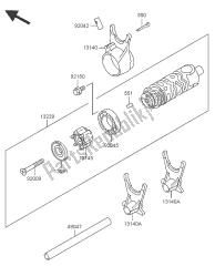 tambour de changement de vitesse et fourchette de changement de vitesse