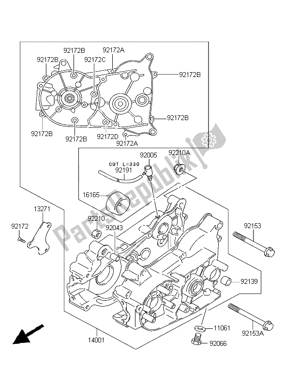 Alle onderdelen voor de Carter van de Kawasaki KFX 50 2004