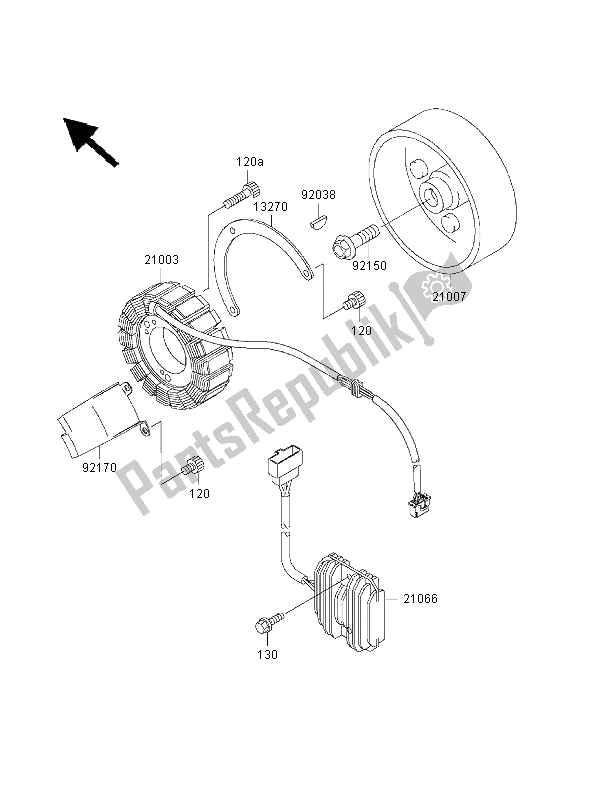 All parts for the Generator of the Kawasaki VN 800 Drifter 2000