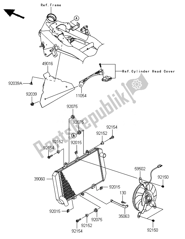 Todas las partes para Radiador de Kawasaki Z 800 2014