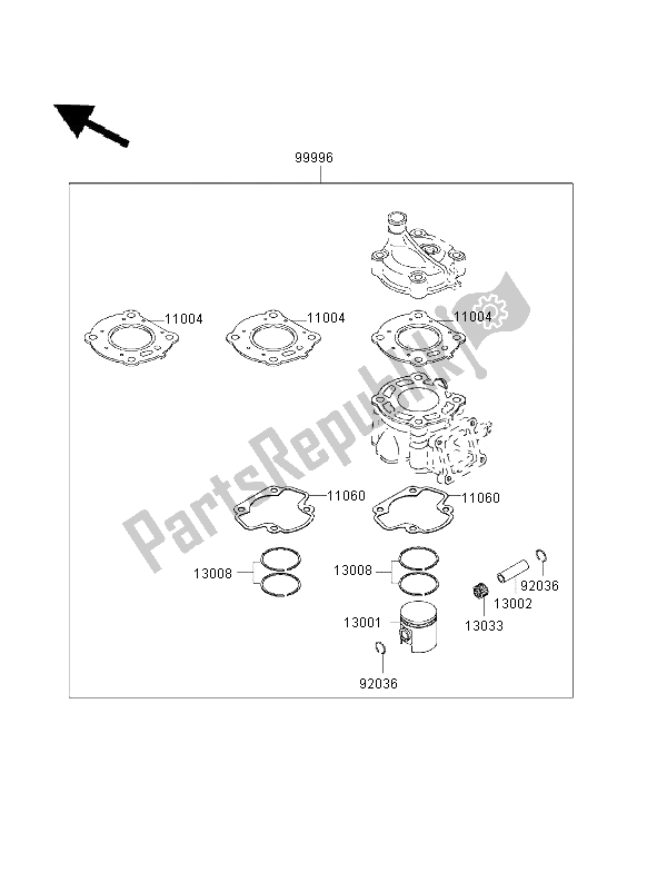 All parts for the Optional Parts of the Kawasaki KX 60 2001