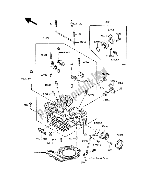 Tutte le parti per il Testata del Kawasaki KLR 250 1990