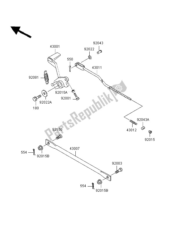 Tutte le parti per il Pedale Del Freno del Kawasaki ER 500 1998