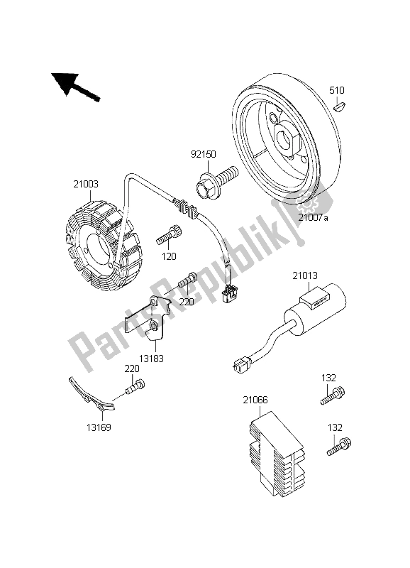 All parts for the Generator of the Kawasaki KLX 650R 1995