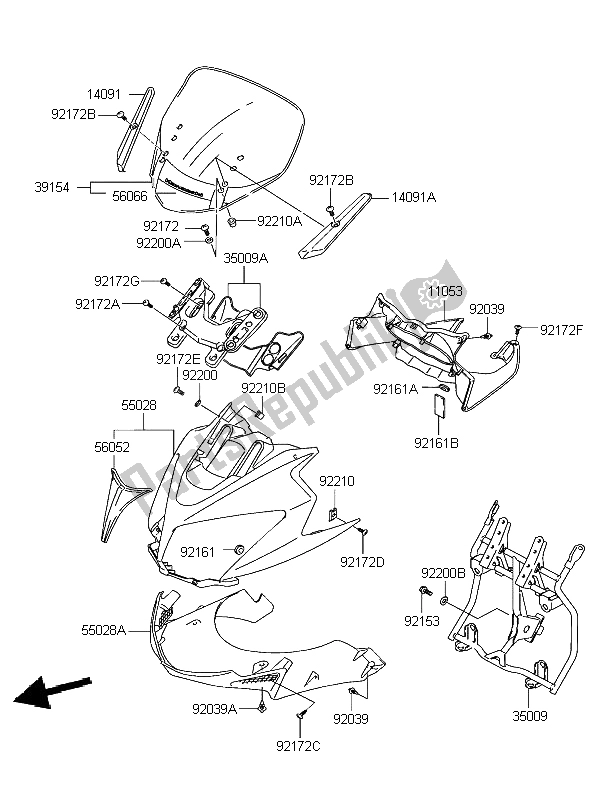 Wszystkie części do Os? Ona Kawasaki KLV 1000 2004