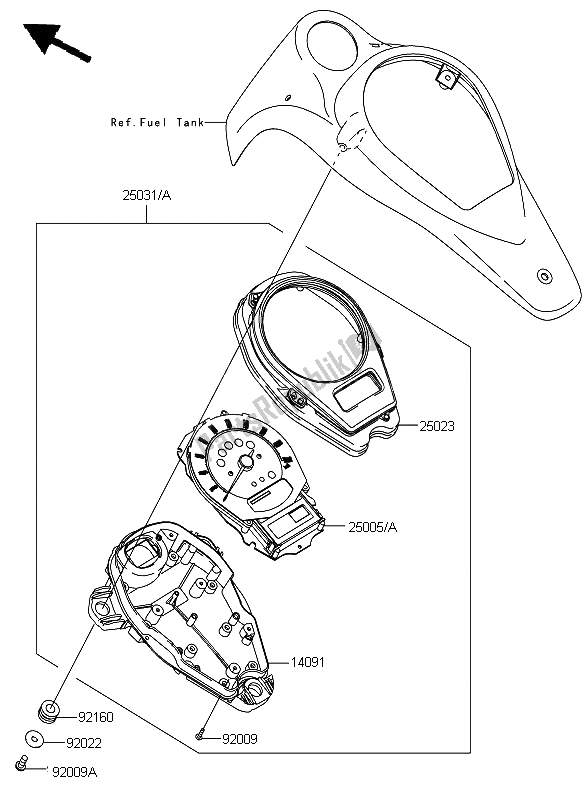 All parts for the Meter of the Kawasaki VN 1700 Classic Tourer 2009