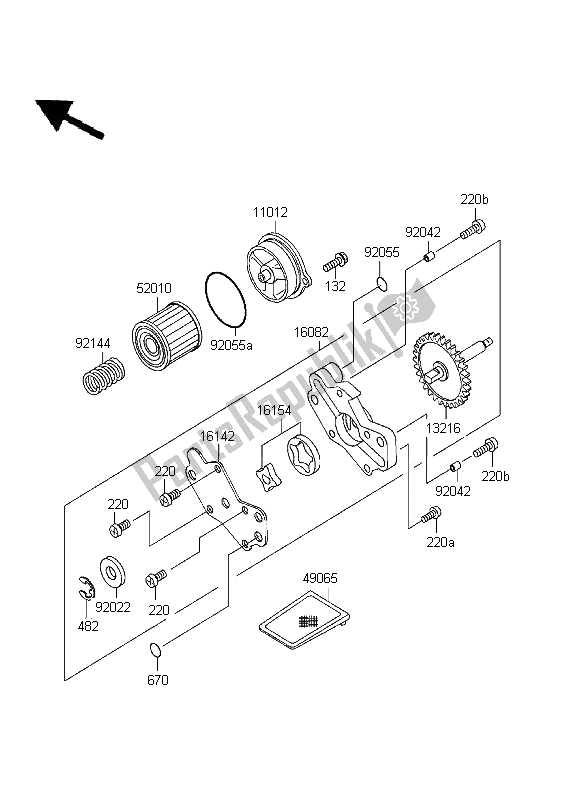 Toutes les pièces pour le La Pompe à Huile du Kawasaki D Tracker 125 1999