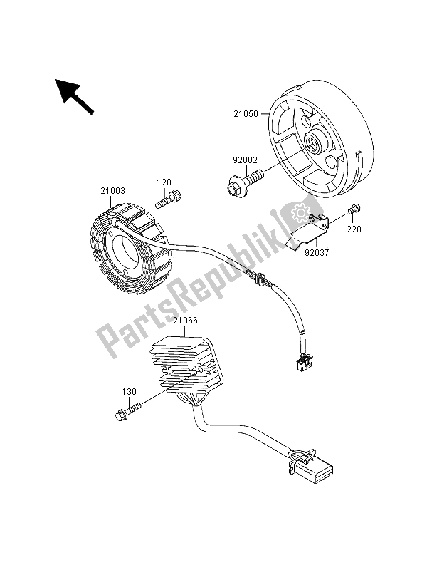 Toutes les pièces pour le Générateur du Kawasaki ER 500 2000