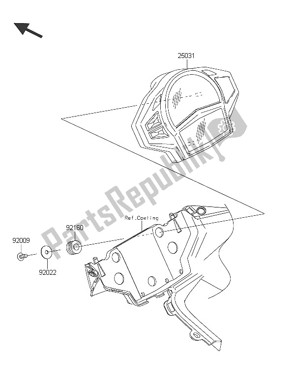 All parts for the Meter(s) of the Kawasaki ER 6F ABS 650 2016