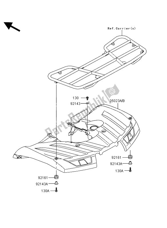 Todas las partes para Guardabarros Trasero de Kawasaki KVF 750 4X4 EPS 2013