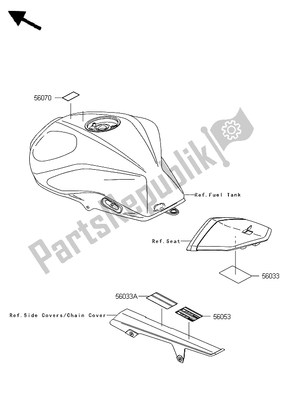 All parts for the Labels of the Kawasaki Z 750 2009