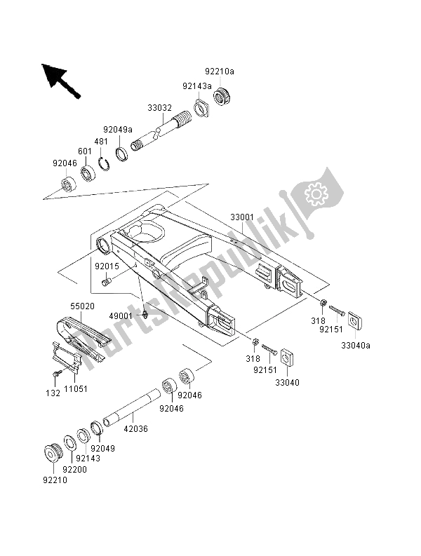 Todas las partes para Basculante de Kawasaki Ninja ZX 12R 1200 2000