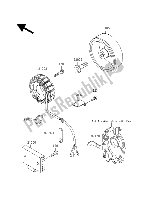 Todas las partes para Generador de Kawasaki Zephyr 550 1997 Todas las partes para Generador de Kawasaki Zephyr 550 1997