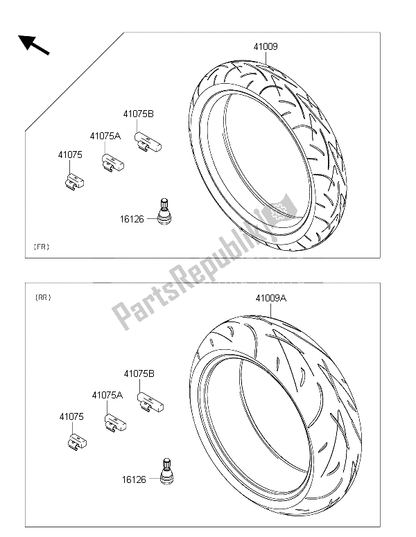 All parts for the Tires of the Kawasaki Z 1000 ABS 2015