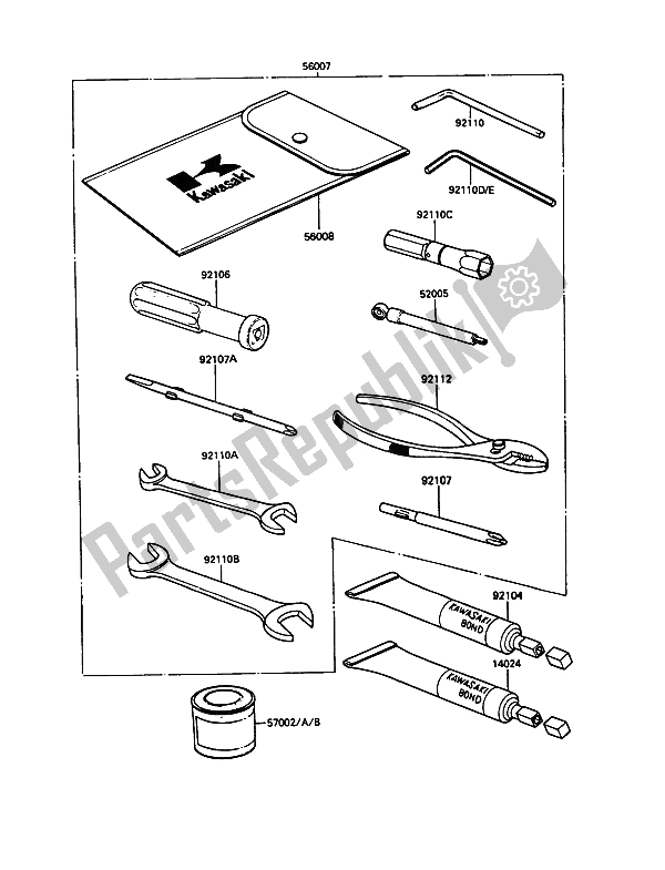 All parts for the Owners Tools of the Kawasaki 1000 GTR 1990