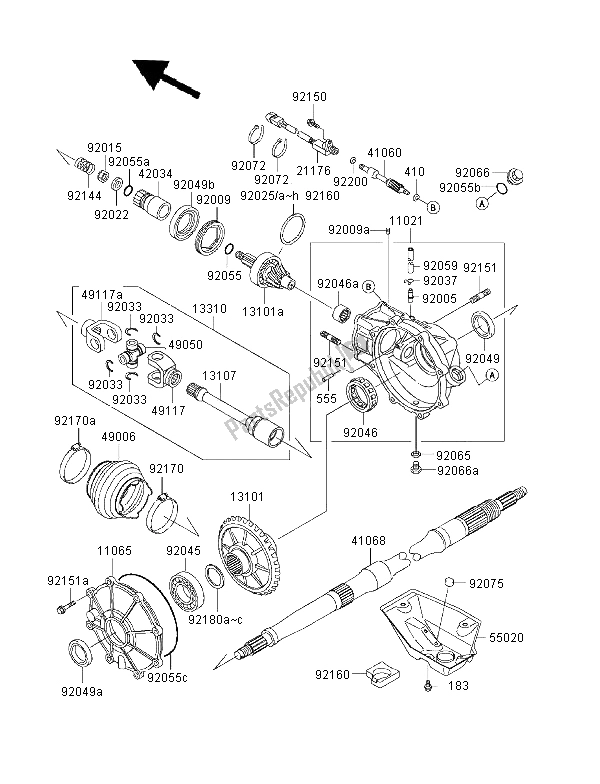 Todas las partes para Eje De Accionamiento 3 de Kawasaki KVF 400 4X4 2000