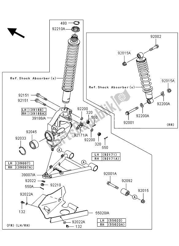 Tutte le parti per il Sospensione del Kawasaki KVF 360 4X4 2008