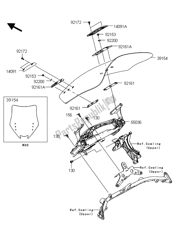 Alle onderdelen voor de Voorruit van de Kawasaki 1400 GTR ABS 2011