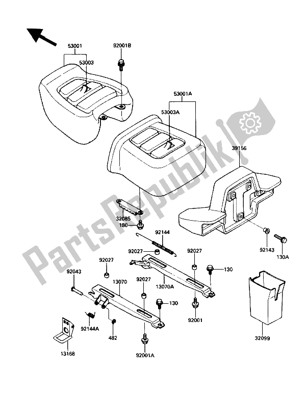 Toutes les pièces pour le Siège du Kawasaki ZG 1200 B1 1990