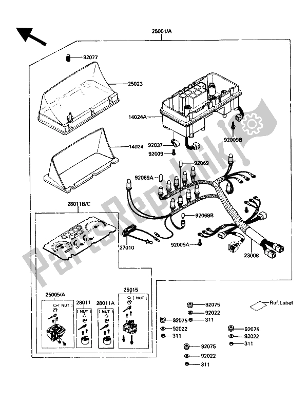 All parts for the Meter of the Kawasaki ZG 1200 B1 1990