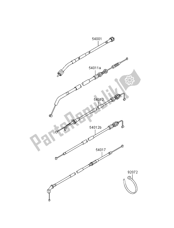 Wszystkie części do Kable Kawasaki GPZ 500S 1997