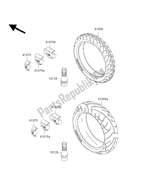 Tutte le parti per il Pneumatici del Kawasaki ZRX 1200R 2002